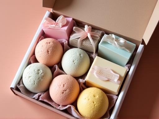 Luxury gift set with handmade soaps and bath bombs