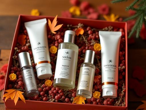 Seasonal skincare gift set with curated luxury products